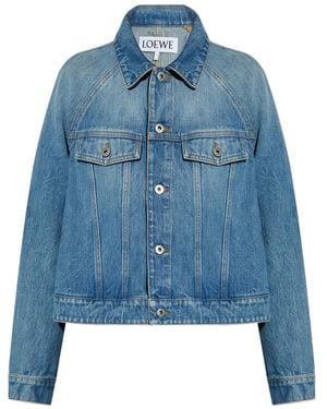 Loewe Raglan-Sleeve Denim Jacket - Blue