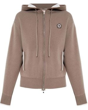 KENZO Kapuzenjacke mit Blumen-Logo - Braun