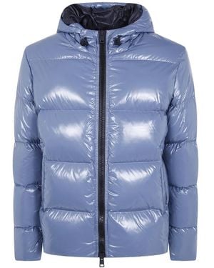 Herno Logo-Patch Padded Jacket - Blue