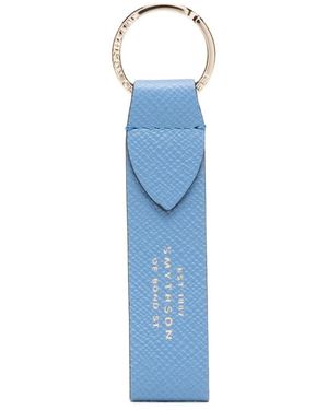 Smythson Schlüsselanhänger Aus Leder - Blau