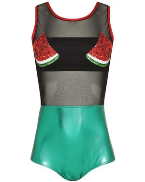 Brigitte Bardot Festival Melancia Sequin-embellished Bodysuit - Green