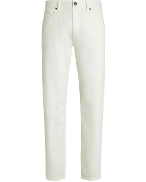 ZEGNA Vaqueros de mezcla de algodón y lino - Blanco