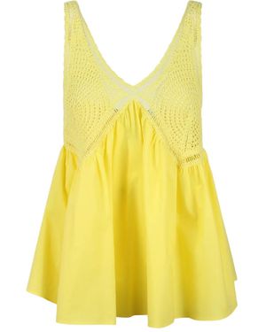 P.A.R.O.S.H. Cotton Tank Top - Yellow