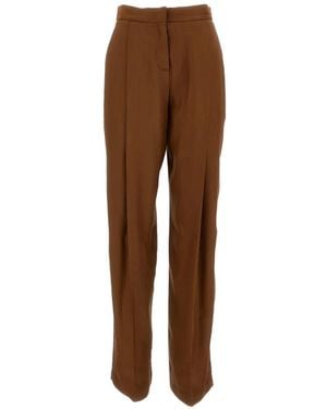 Elisabetta Franchi Linen Trousers - Brown