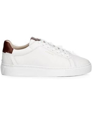 GANT Contrast-Heel Leather Trainers - White