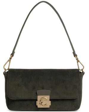 Coccinelle Medium Corduroy-Effect Tote Bag - Black