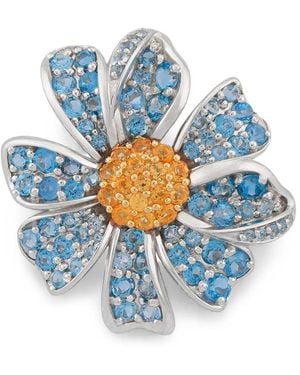 Ashna Mehta Topaz Sapphire Daisy Bag Charm - Blue