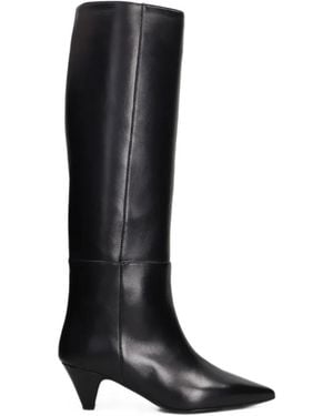 Anna F. Pointed-Toe Knee-High Boots - Black