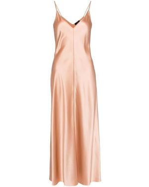 Voz V-Neck Slip Silk Dress - Pink