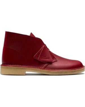 Clarks Lace-Up Desert Boots - Red