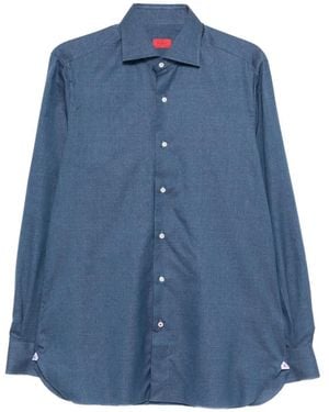 Isaia Button-Fasteining Shirt - Blue