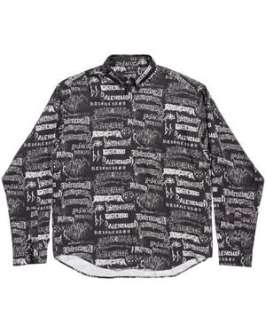 Balenciaga ロゴ ロングスリーブ シャツ - グレー