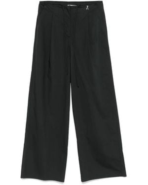 Patrizia Pepe Cotton Palazzo Pants - Gray