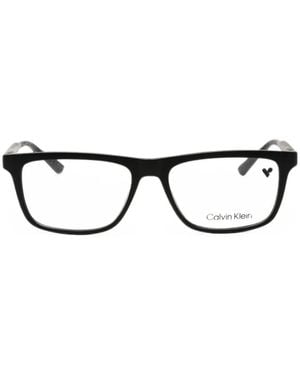 Calvin Klein Rectangle-Frame Glasses - Black