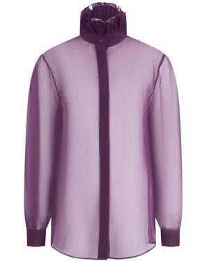 Alberta Ferretti Hemd Mit Stehkragen - Lila