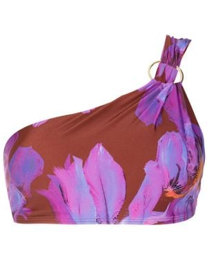 Lenny Niemeyer Floral-Print Bikini Top - Purple