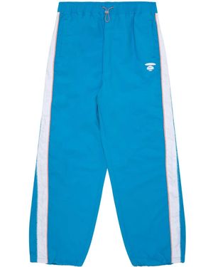 Aape By A Bathing Ape Milo-Embroidered Wide-Leg Pants - Blue