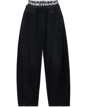 Alexander Wang Pre-Styled Brushed Denim Sweatpants - Blue