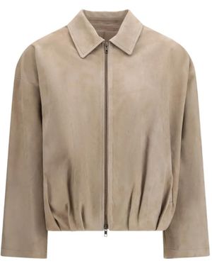 Salvatore Santoro Suede Bomber Jacket - Natural