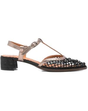 Chie Mihara Hagila Beaded Heeled Court Shoes - White