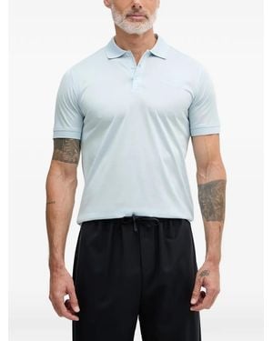 KARL LAGERFELD Logo-Embroidered Polo Shirt - Blue