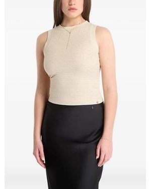 Guess Top Sin Mangas Con Strass - Blanco