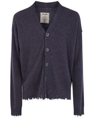 Uma Wang Distressed Cashmere Cardigan - Blue