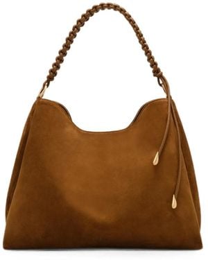 Cult Gaia Osa Suede Braided-Handle Tote Bag - Brown