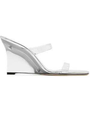 Stuart Weitzman Sandalias Con Cuña Y Tira Transparente - Blanco