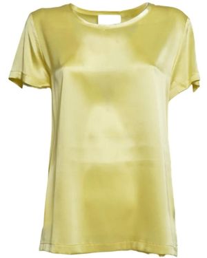 SOLOTRE Satin-Finish Short-Sleeved T-Shirt - Yellow