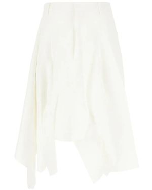 Niccolò Pasqualetti Asymmetric Draped Shorts - White
