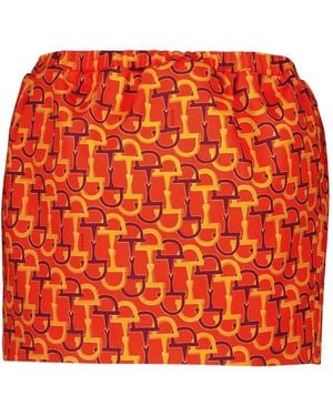 Gucci Horsebit-Print Skirt - Orange