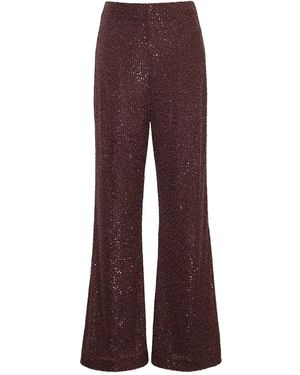 Cara Cara Straight Broek Met Pailletten - Paars