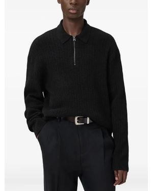 AllSaints Wren Frayed-Edge Single-Breasted Blazer - Black