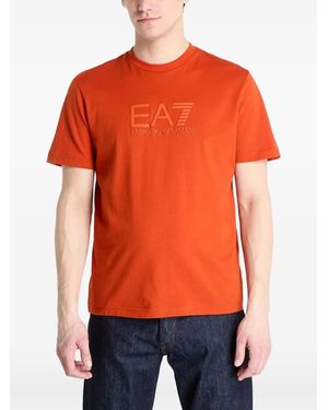 EA7 Embossed Logo T-Shirt - Orange