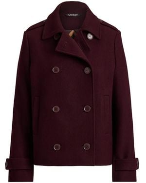 Ralph Lauren Double-Breasted Cropped Coat - Red
