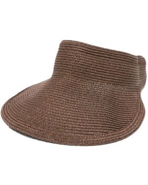 Borsalino Jasmine Logo-Plaque Woven Visor - Brown