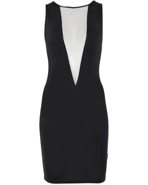 Maison Close Minuit V-neck mini dress - Schwarz
