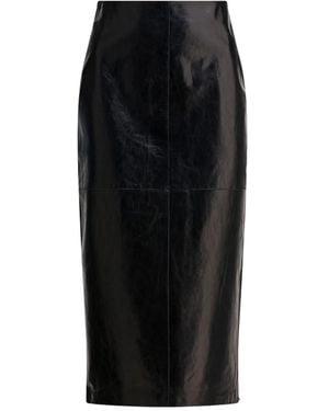 Max Mara レザーパネル スカート - ブラック