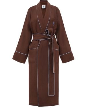 Sleeper Paros Piped Robe - Brown