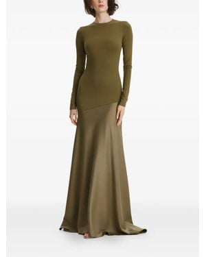 2310 STUDIO Long-Sleeves Colour-Block Maxi Dress - Green