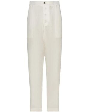 Franzese Collection Linen Trousers - White