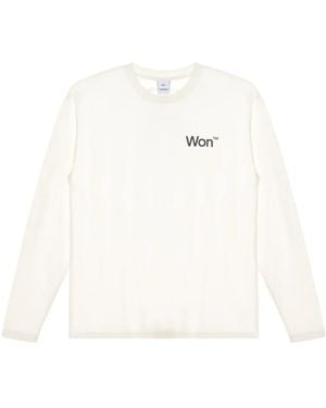 Won Hundred T-Shirt Letter - Bianco