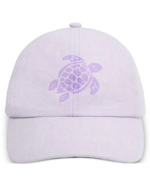 Vilebrequin Logo-Print Linen Baseball Cap - Purple