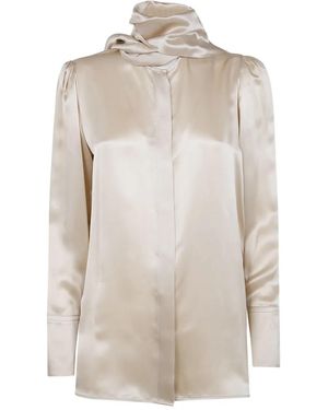 Liviana Conti Chemise Edna À Col Noué - Natural