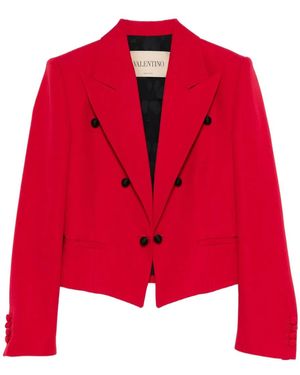 Valentino Garavani Buttoned Double-Breasted Blazer - Red