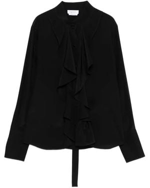 McQueen Blusa Con Detalle De Volantes - Negro