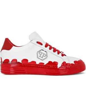 Philipp Plein Painted Low-Top Sneakers - Red