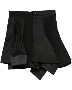 Sacai Pleated Panel Skirt - Black