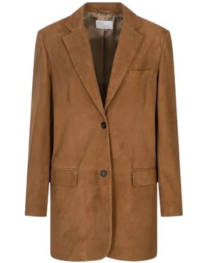 GIUSEPPE DI MORABITO Button-Fastening Suede Blazer - Brown